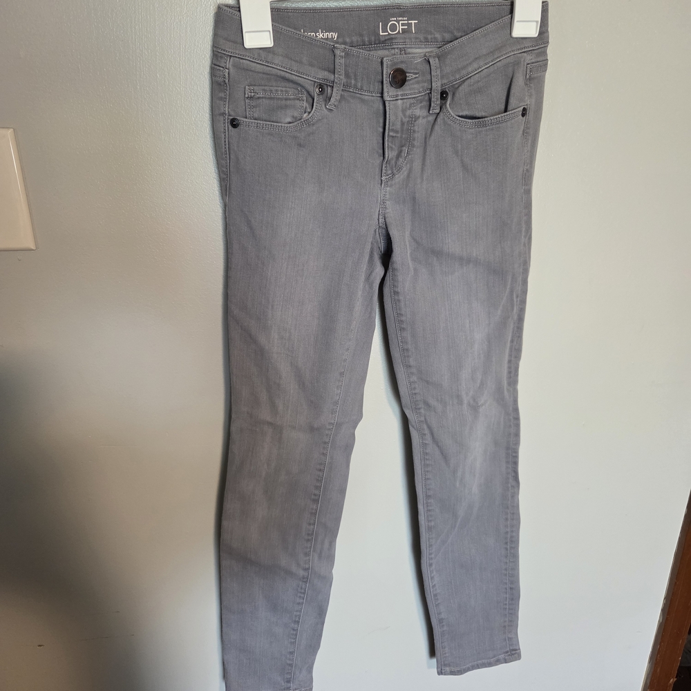 LOFT Women's Gray Skinny Jeans